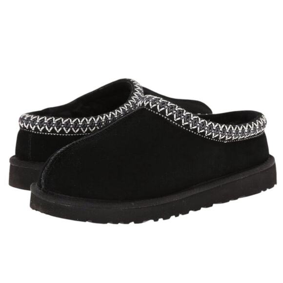 NEW UGG Tasman Leather Slip On Slippers with Knitted Collar - Picture 1 of 16